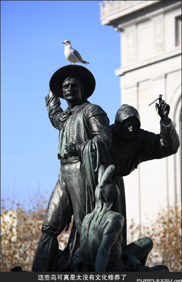 旧金山Civic Center Park广场上的历史雕塑